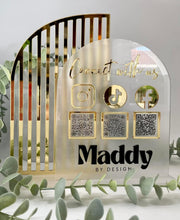 Load image into Gallery viewer, Multi QR Code Instagram Facebook Website TikTok Business Social Media Sign
