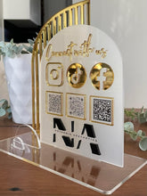 Load image into Gallery viewer, Multi QR Code Instagram Facebook Website TikTok Business Social Media Sign