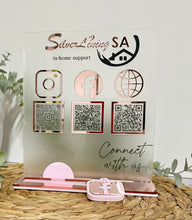 Load image into Gallery viewer, Multi QR Code Instagram Facebook Website TikTok Business Social Media Sign