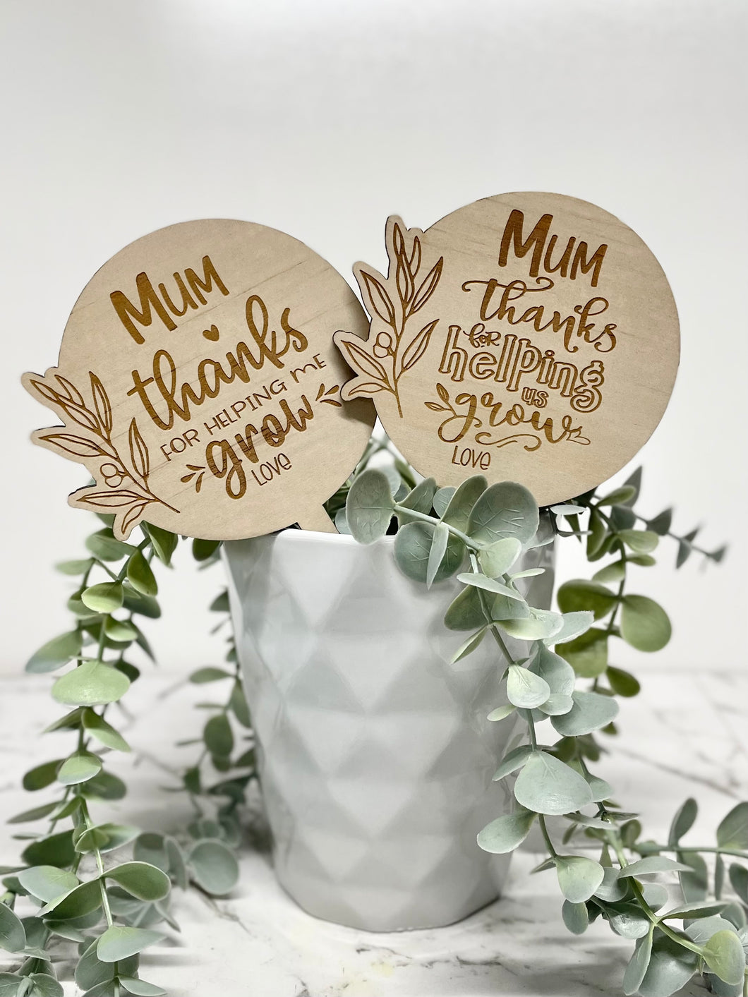 Mother’s Day planter sticks - B’Spoke Laser Works