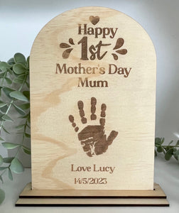 FIRST MOTHER'S DAY PLAQUE WITH BABY'S FOOTPRINTS/HANDPRINTS - B’Spoke Laser Works