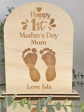 Load image into Gallery viewer, FIRST MOTHER&#39;S DAY PLAQUE WITH BABY&#39;S FOOTPRINTS/HANDPRINTS - B’Spoke Laser Works
