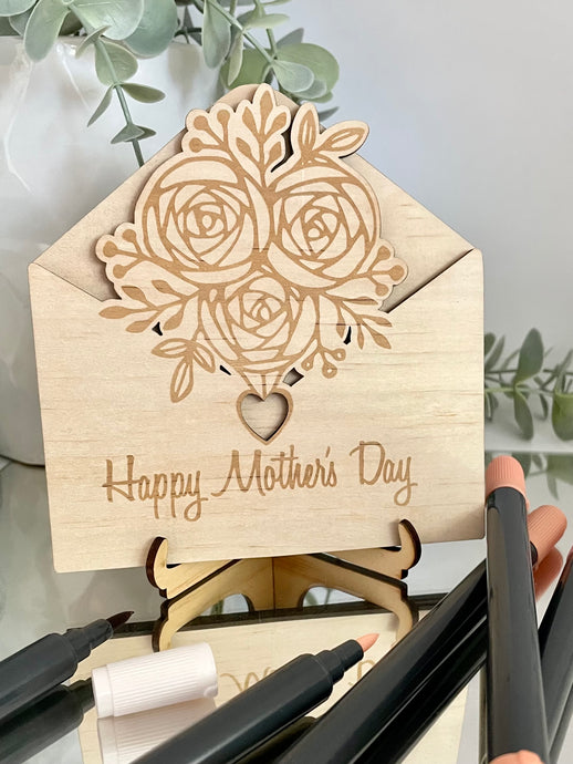 Bunch of engraved flowers in an envelope - B’Spoke Laser Works