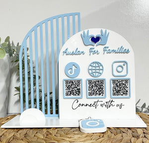 Multi QR Code Instagram Facebook Website TikTok Business Social Media Sign