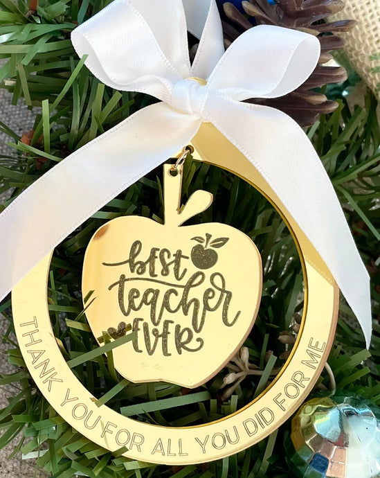Best Teacher ever Baubles - B’Spoke Laser Works