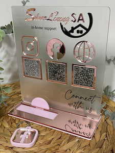 Multi QR Code Instagram Facebook Website TikTok Business Social Media Sign