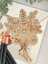 Load image into Gallery viewer, Bunch of engraved flowers with tag - B’Spoke Laser Works
