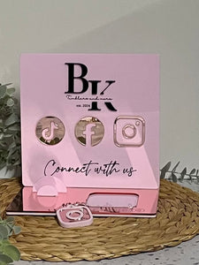 Multi QR Code Instagram Facebook Website TikTok Business Social Media Sign