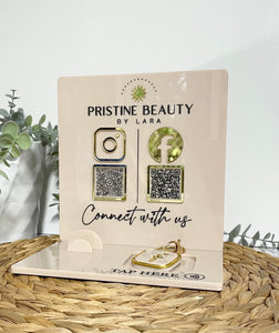 Multi QR Code Instagram Facebook Website TikTok Business Social Media Sign