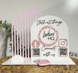 Multi QR Code Instagram Facebook Website TikTok Business Social Media Sign