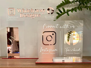Multi QR Code Instagram Facebook Website TikTok Business Social Media Sign