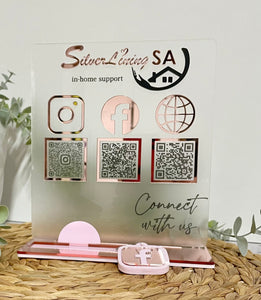 Multi QR Code Instagram Facebook Website TikTok Business Social Media Sign