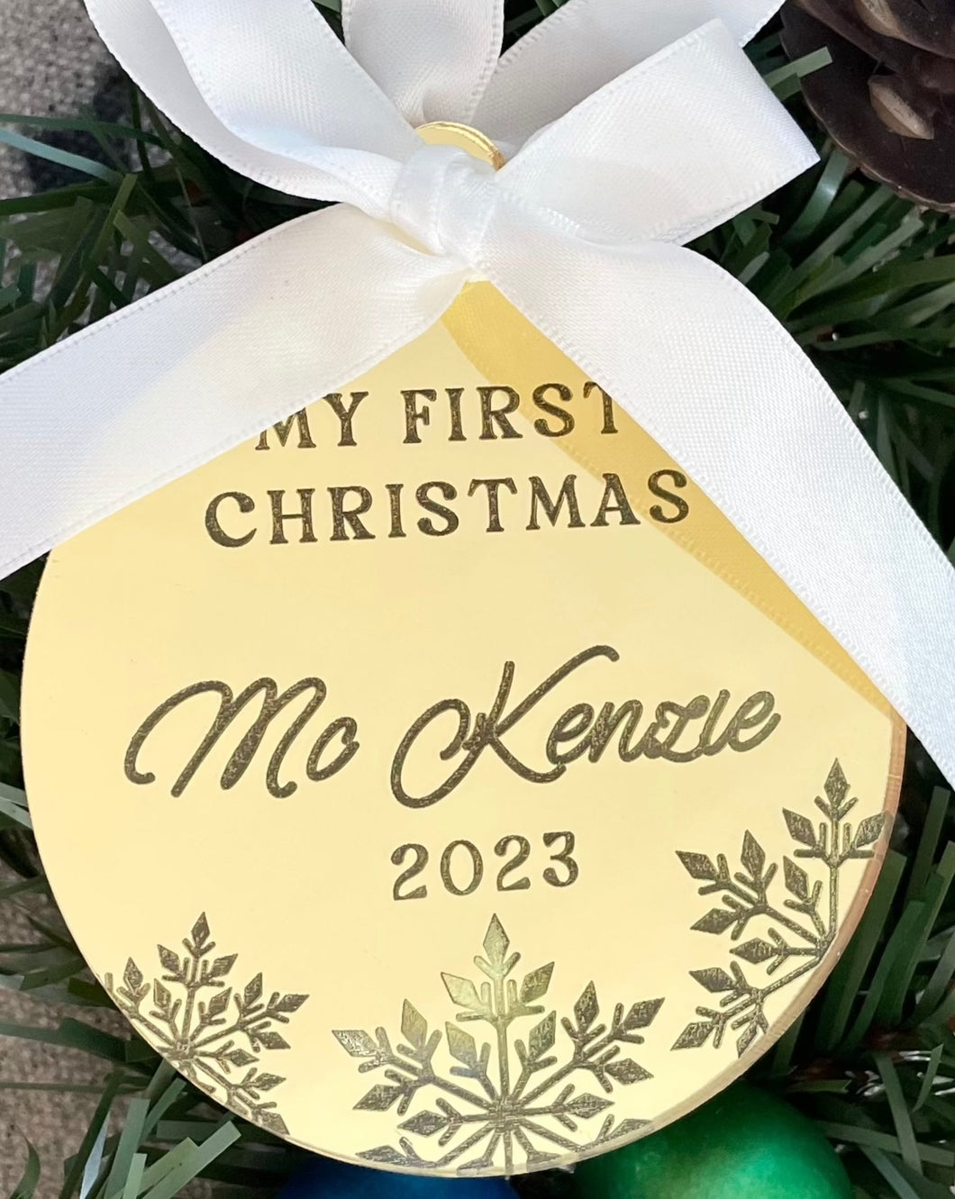 Baby’s First Christmas Baubles - B’Spoke Laser Works