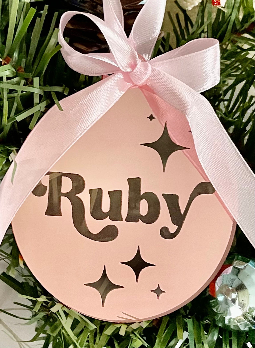 Personalised Mirror Baubles - B’Spoke Laser Works