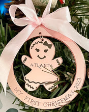 Load image into Gallery viewer, My first Christmas Gingerbread boy/girl Baubles - B’Spoke Laser Works
