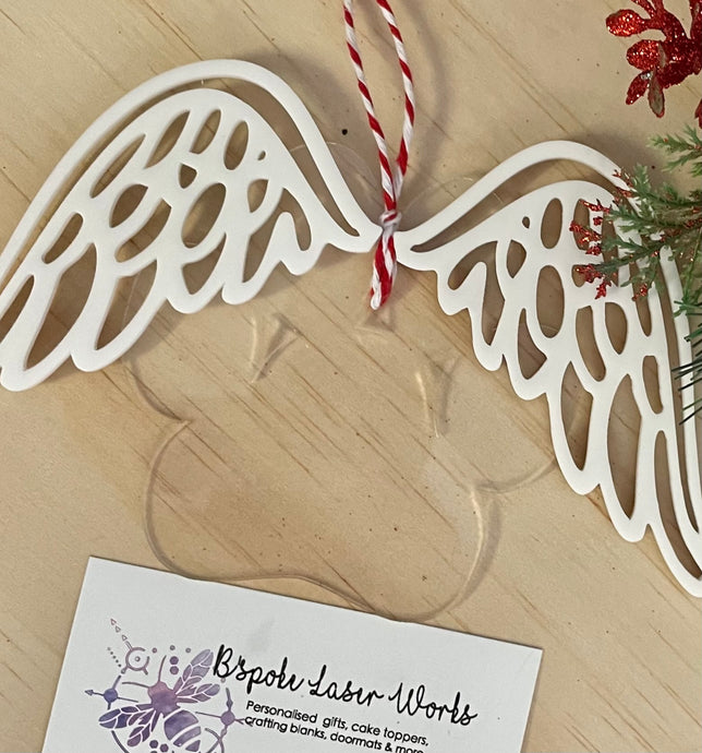 Christmas Memorial dog paw with wings bauble - B’Spoke Laser Works