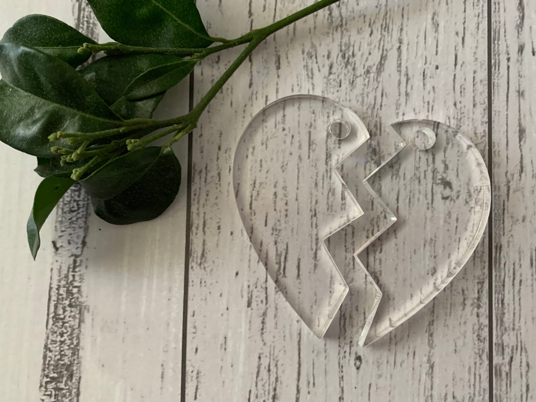 Acrylic Split heart Keyrings - B’Spoke Laser Works