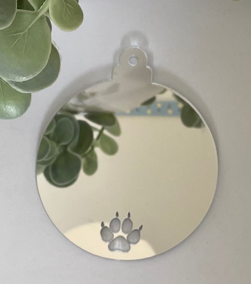 Mirror Christmas baubles - B’Spoke Laser Works