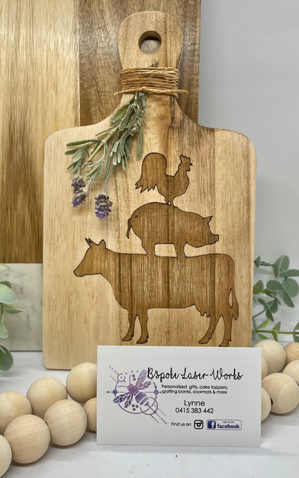 Small engraved display board - B’Spoke Laser Works
