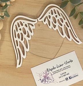 Christmas Memorial heart with wings - B’Spoke Laser Works