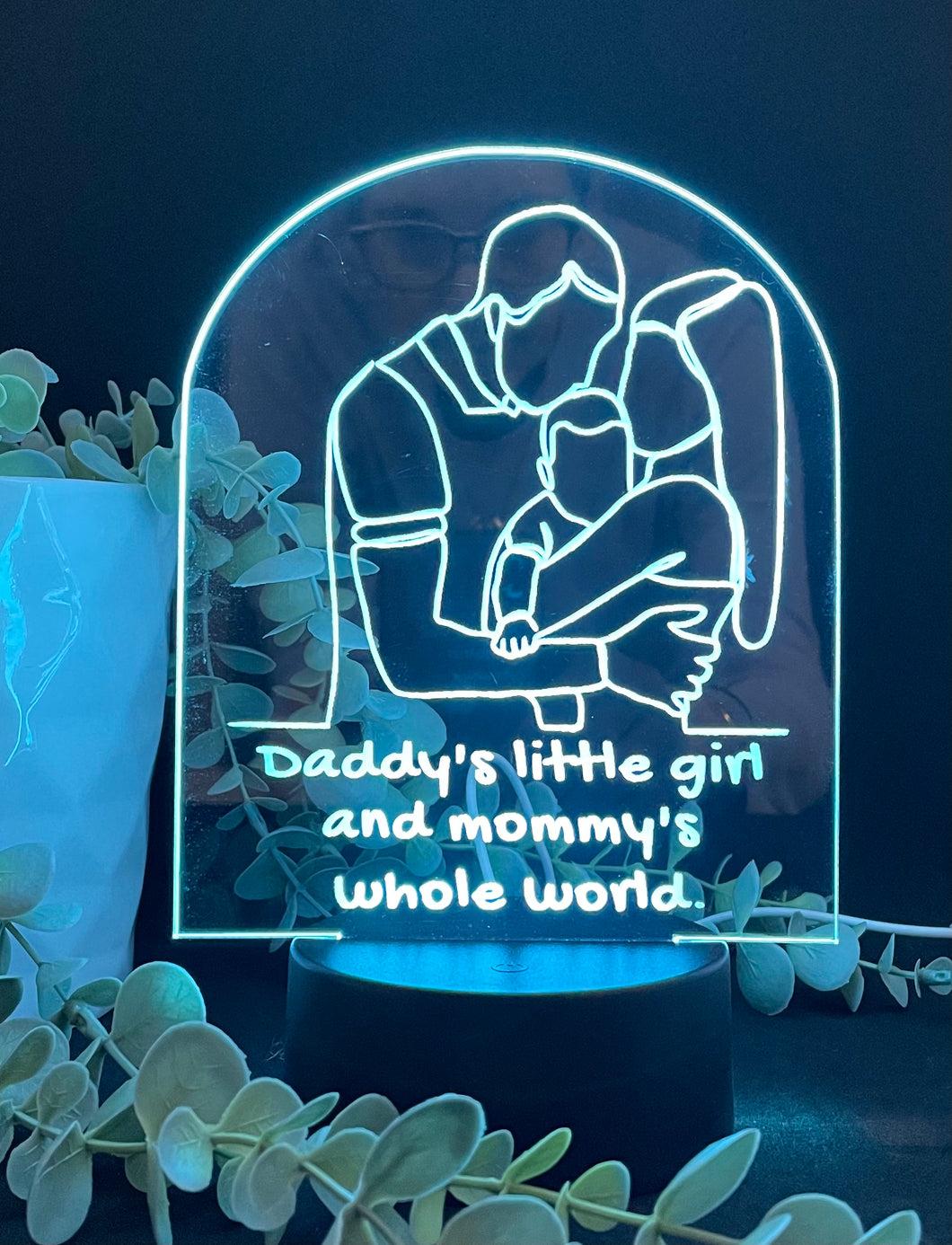 Family Line Art LED - B’Spoke Laser Works